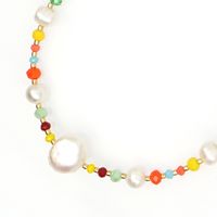 Natürliche Süßwasserperle Einfache Regenbogenreisperle Ethnische Halskette main image 4