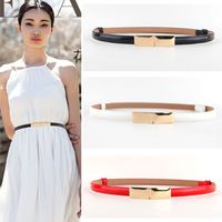 Simple Thin Belt Female Fashion Metal Buckle Solid Color Belt Wholesale main image 2