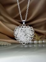 I Love You Forever Heart-shaped Hollow Carved Pendant Necklace Wholesale main image 6