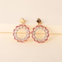 Personnalité Créative Alliage Diamant Strass Boucles D&#39;oreilles Guirlande Multicouche main image 5