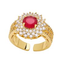 Fashion Vintage Inlaid Geometric Zircon Fashion Tail Ring Jewelry main image 1