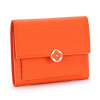 Leather Short Wallet Female 2022 New Style Soft Leather Three-fold Buckle Small Wallet sku image 4