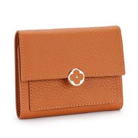 Leather Short Wallet Female 2022 New Style Soft Leather Three-fold Buckle Small Wallet sku image 5