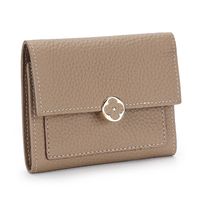 Leather Short Wallet Female 2022 New Style Soft Leather Three-fold Buckle Small Wallet sku image 7