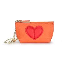 Fashion Leather Mini Coin Purse Short New Heart Keychain Monedero sku image 4