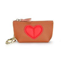 Fashion Leather Mini Coin Purse Short New Heart Keychain Monedero sku image 7