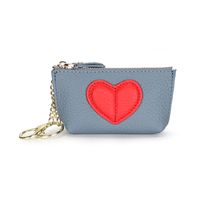 Fashion Leather Mini Coin Purse Short New Heart Keychain Monedero sku image 9