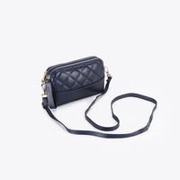 New Soft Leather Handbags Fashion Rhombus Cowhide Shoulder Messenger Bag sku image 2