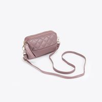 New Soft Leather Handbags Fashion Rhombus Cowhide Shoulder Messenger Bag sku image 3