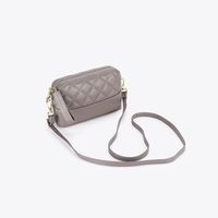 New Soft Leather Handbags Fashion Rhombus Cowhide Shoulder Messenger Bag sku image 5