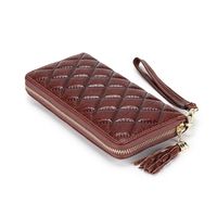2021 New Leather Wallet Female First Layer Cowhide Clutch Zipper Bag Wholesale sku image 3