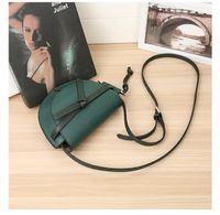 Fashion Bows Saddle-shaped Top Layer Cowhide Shoulder Bag Leather Female Bag sku image 1