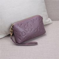 Four-leaf Clover Clutch Bag Messenger Bag Embossed Female Shoulder Bag sku image 2