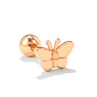 Classic Butterfly Screw Screw Ball Piercing Copper Earring sku image 8