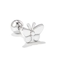 Classic Butterfly Screw Screw Ball Piercing Copper Earring sku image 9