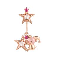 Christmas Hat Star Bear Thread Piercing Screw Ball Copper Earrings sku image 14