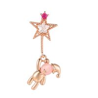 Christmas Hat Star Bear Thread Piercing Screw Ball Copper Earrings sku image 5