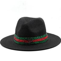 Fashion Outdoor Seaside Sun Shade Fashion Panama Straw Hat Rhinestone Beach Hats sku image 1