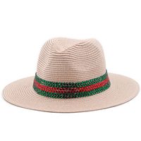 Fashion Outdoor Seaside Sun Shade Fashion Panama Straw Hat Rhinestone Beach Hats sku image 2