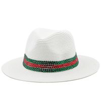 Fashion Outdoor Seaside Sun Shade Fashion Panama Straw Hat Rhinestone Beach Hats sku image 3