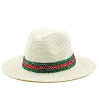 Fashion Outdoor Seaside Sun Shade Fashion Panama Straw Hat Rhinestone Beach Hats sku image 6