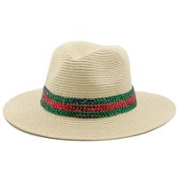 Fashion Outdoor Seaside Sun Shade Fashion Panama Straw Hat Rhinestone Beach Hats sku image 7