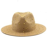 Fashion Rhinestone Simple Outdoor Travel Seaside Sunscreen Big Eaves Straw Hat sku image 6
