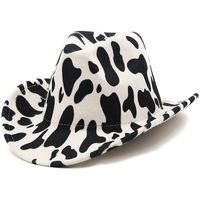 Fashion Thickened Fabric Double-sided Contrast Color Hat Rolled Brim Cowboy Felt Hat sku image 1