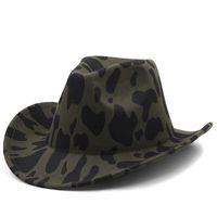 Fashion Thickened Fabric Double-sided Contrast Color Hat Rolled Brim Cowboy Felt Hat sku image 2