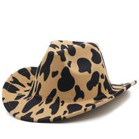 Fashion Thickened Fabric Double-sided Contrast Color Hat Rolled Brim Cowboy Felt Hat sku image 4