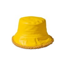 Korean Fashion Warm And Cold Hat Wide-brimmed Plush Double-sided Leather Fisherman Hat sku image 2