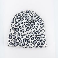 Fashion Winter Leopard Knit Hats Woolen Hat Casual Double Layer Warmth Cap sku image 2