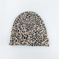 Fashion Winter Leopard Knit Hats Woolen Hat Casual Double Layer Warmth Cap sku image 5