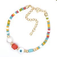 New Ethnic Color Crystal Beaded Czech Beads Natural Freshwater Pearl Bracelet sku image 1