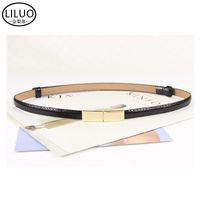 Simple Thin Belt Female Fashion Metal Buckle Solid Color Belt Wholesale sku image 2