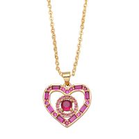 Trendy Niche Love Clavicle Chain Fashion Luxury Diamond Copper Necklace sku image 1