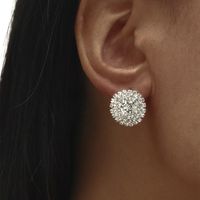 Pendientes De Botón Grandes Exagerados Cuadrados De Diamantes De Imitación Grandes A La Moda main image 3