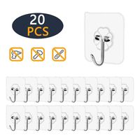 20/40 Pcs Transparent Non-marking Hook Sticky Hook Strong Punch-free Waterproof Sticky Hook Household Kitchen Waterproof Sticky Hook sku image 1