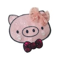 Bow Cartoon Pig Head Sequins Embroidered Cloth Patch Patch Nhlt130122 sku image 1