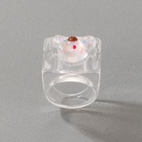 European And American Cute Animal Pink Resin Single Ring Acrylic Bear Ring main image 3