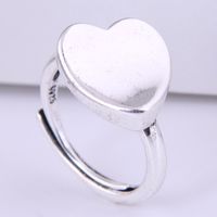 Heart-shape Fashion Silver Simple Peach Heart Personality Copper Open Ring main image 1
