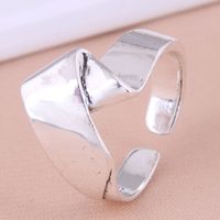 Silver Wide Fashion Metal Simple Personality Copper Open Ring main image 1