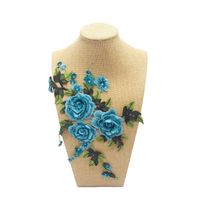 Embroidered Water Soluble Flowers Three-dimensional Car Flower Decoration Clothes Hole Cloth Stickers Cheongsam Decorative Patch Patch sku image 1