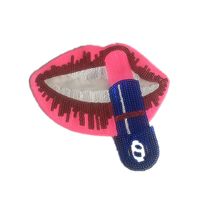 Large Sequin Mouth Lipstick Cloth Sticker Nhlt127484 sku image 1
