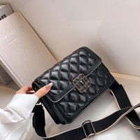 Autumn And Winter Lingge Embroidery Thread Niche Bag Wide Shoulder Strap Small Square Bag main image 3