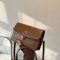 Retro Small One-shoulder Messenger Solid Color Simple Lady Square Bag main image 1