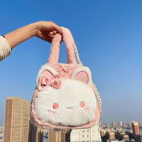 Nouveau Petit Sac De Lapin Mignon En Peluche D&#39;hiver Sac De Messager À Bandoulière En Perle Coréenne main image 3