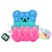 2022 New Children's Bag Press Silicone Bag Cute Bear Coin Purse Messenger Bag main image 6