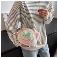 Cute Female  Winter New Trendy Messenger Bag Plush Chain Shoulder Bag sku image 2