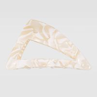 Beige Leopard Triangle Personalized Retro Triangle Resin Hair Clip main image 5
